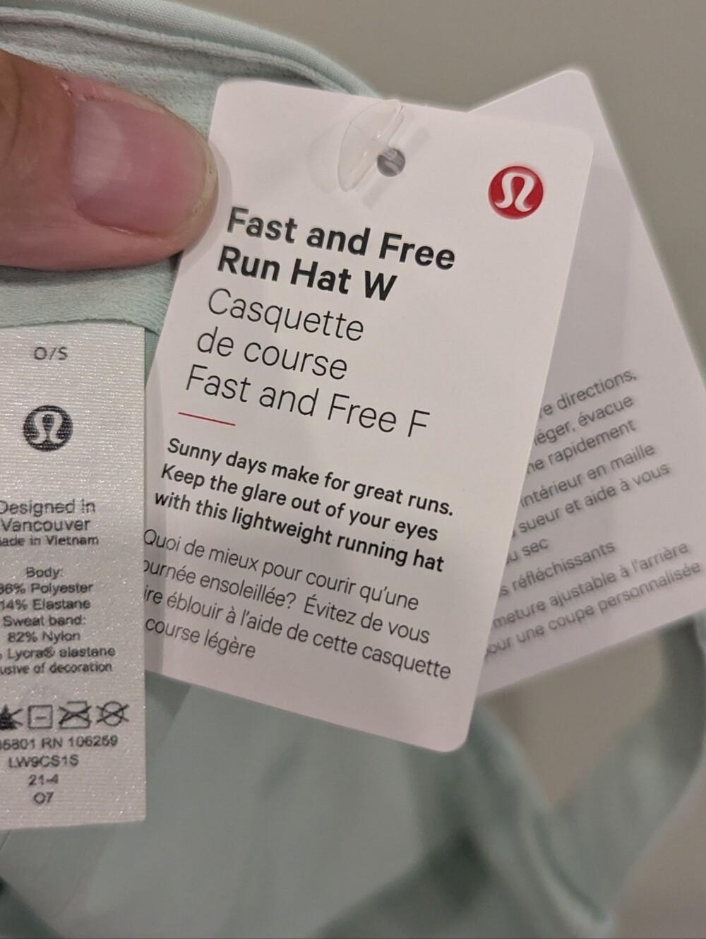 NWT Lululemon Fast And Free Run Hat In Mint Green One Size - Picture 7 of 8